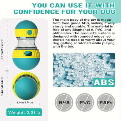 Distributeur de Friandises pour Chiens Réglable - Jouet IQ Interactif & Mangeoire Lente