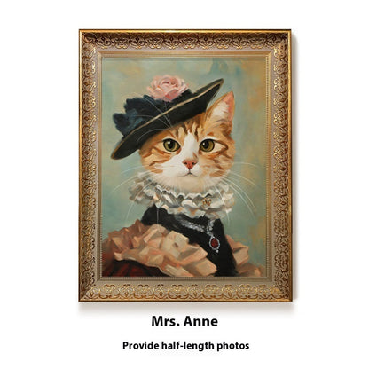 Portrait d'Animaux Mignons en Peinture à l'Huile – Personnalisation de Portraits d'Animaux