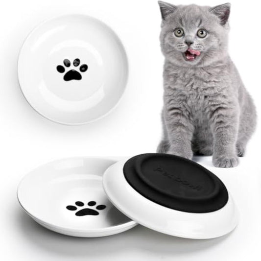 Bol Céramique Anti-Moustaches pour Chats – Non-Slip, Large et Peu Profond