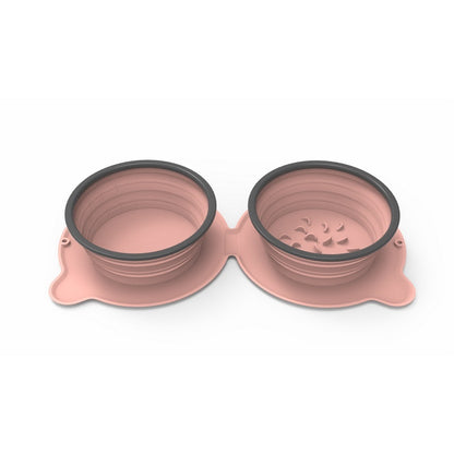 Bol Double Silicone Portable pour Chiens - Pliable & Antidérapant