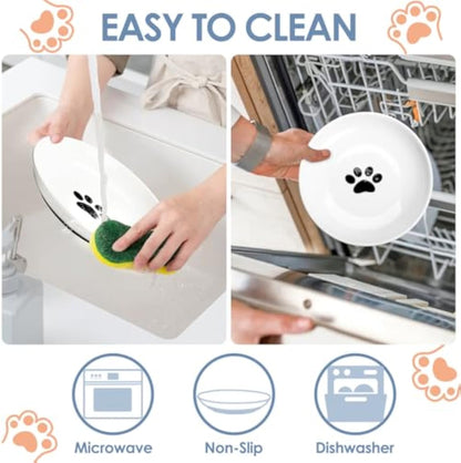 Bol Céramique Anti-Moustaches pour Chats – Non-Slip, Large et Peu Profond